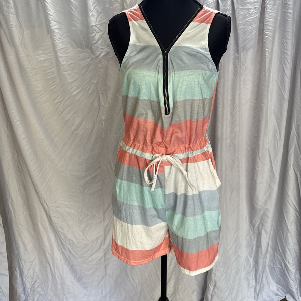Colorful Striped Women's Romper